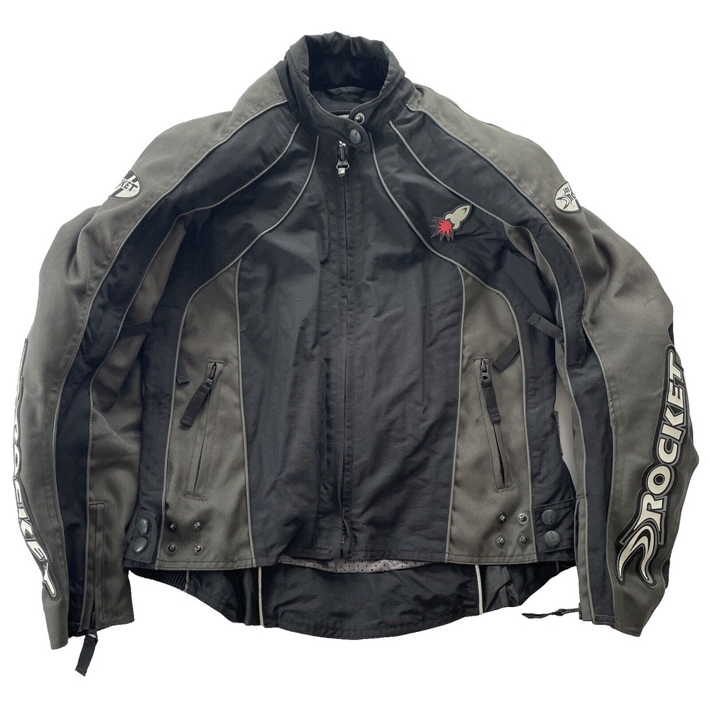 Joe Rocket Womens Motorcycle Jacket Padded Armored Size Medium‎ Black Grey